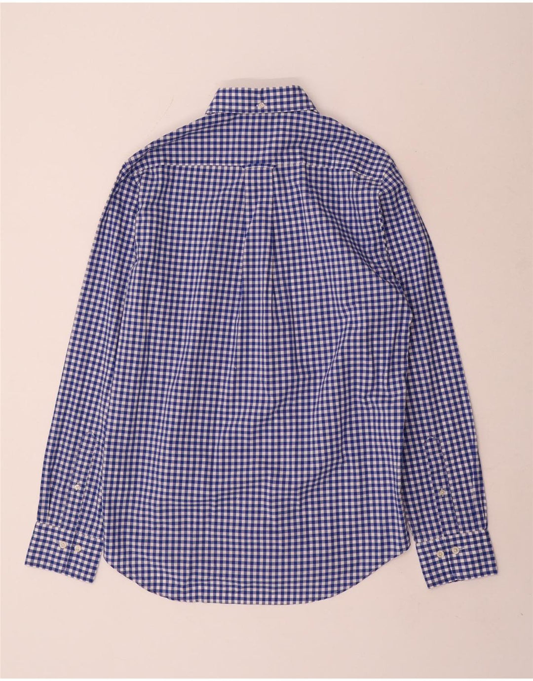 Gant Herren-Hemd mit normaler Passform, Größe 15, kleine blaue Gingham-Baumwolle