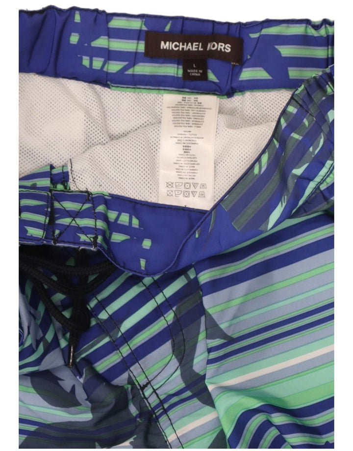 Michael Kors Herren-Badeshorts, groß, blau, geblümt, Polyester