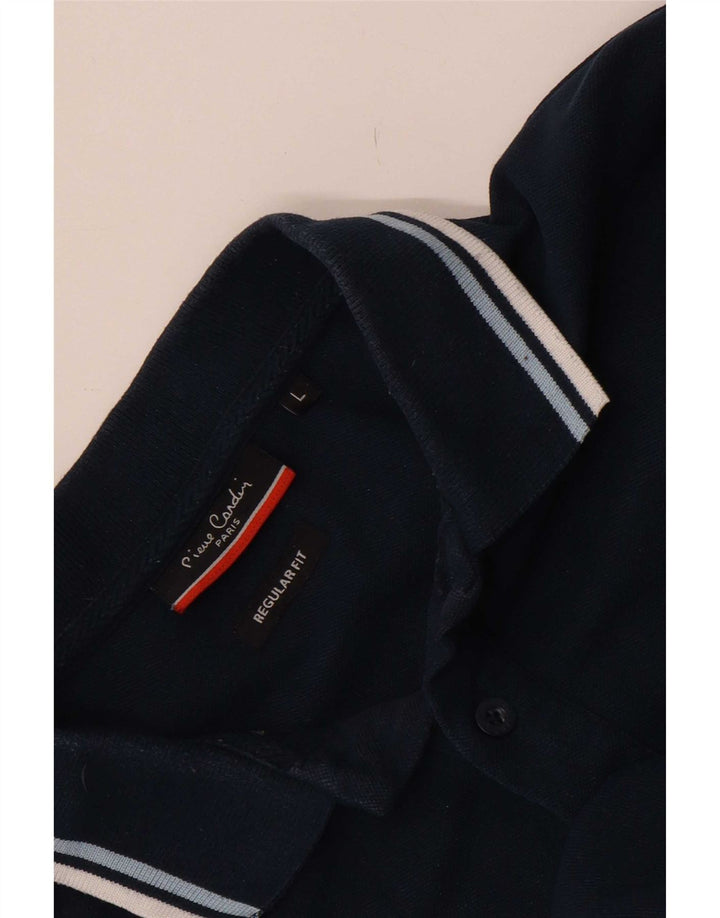 Pierre Cardin Herren-Poloshirt mit normaler Passform, groß, Marineblau gestreift