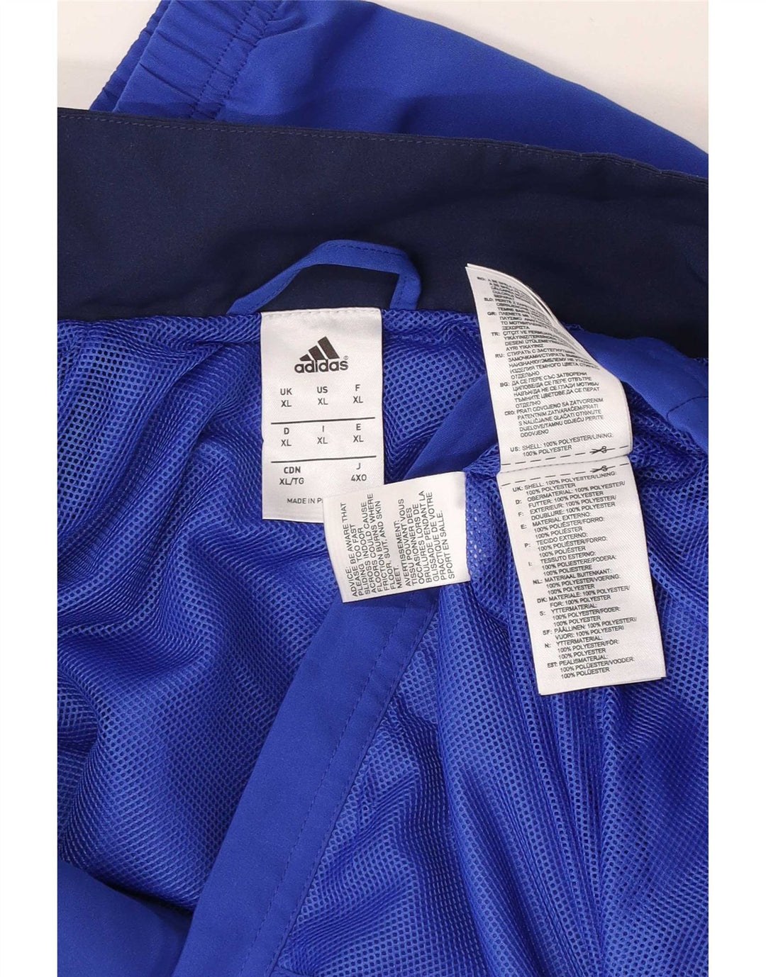 Adidas Herren-Trainingsanzug mit grafischem Oberteil, XL, blau, Colourblock-Polyester