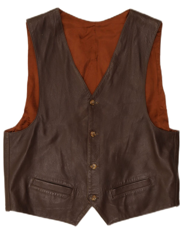 Vintage Herren Lederweste XL Braun