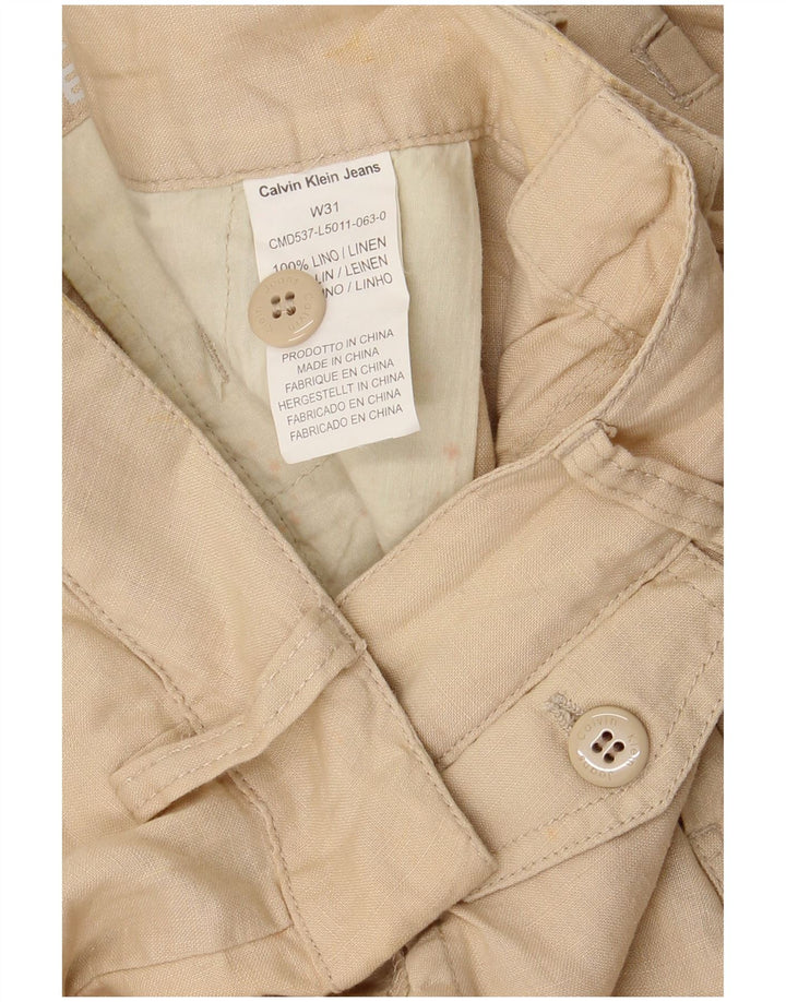 CALVIN KLEIN Herren Chinoshorts W31 Mittelbeiges Leinen