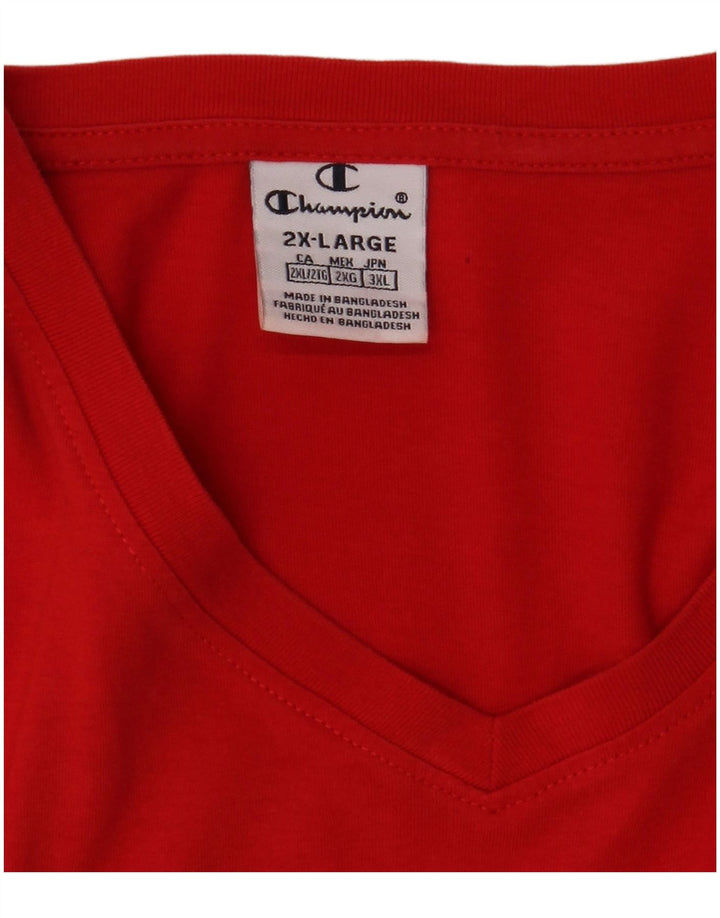 CHAMPION Damen T-Shirt Top UK 20 2XL Rot