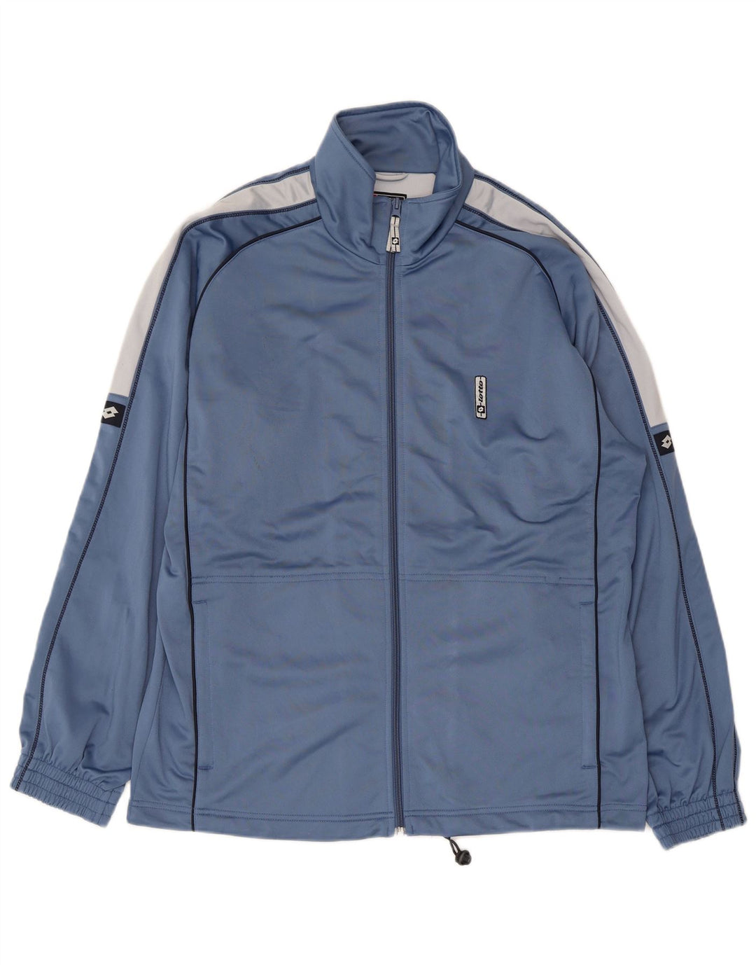 LOTTO Herren-Trainingsanzug-Oberteil, Jacke, groß, blaues Farbblock-Polyester