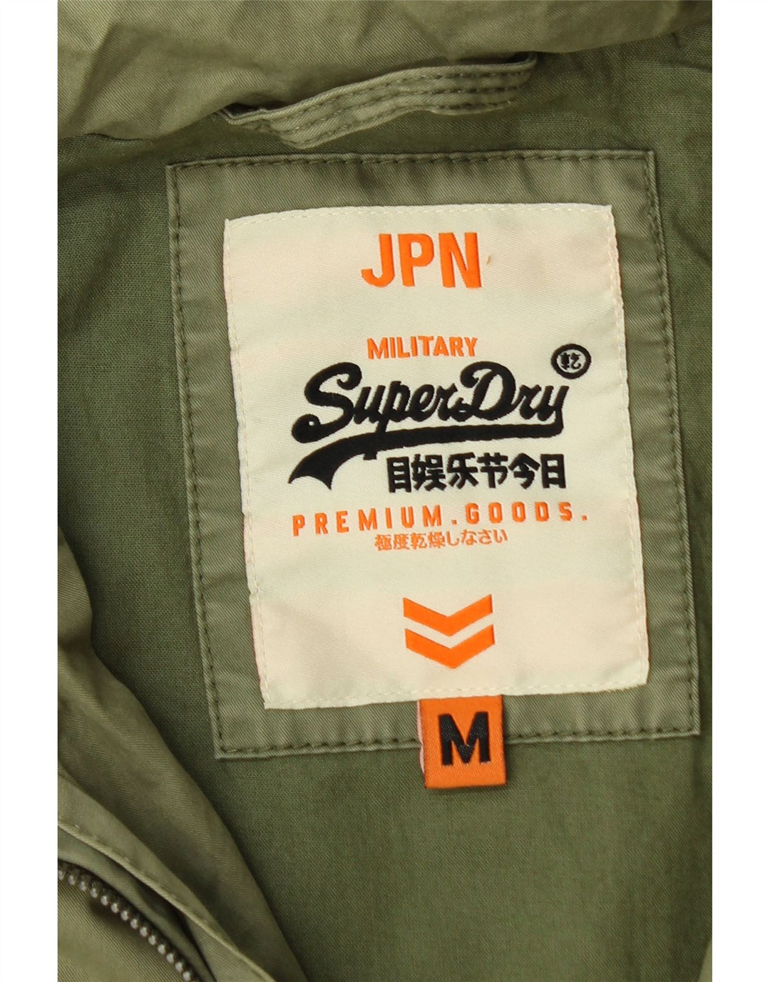 SUPERDRY Herren-Militärjacke, UK 38, mittelgrüne Baumwolle