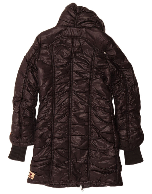 KHUJO Wattierter Damenmantel UK 12 Mittelschwarzes Nylon