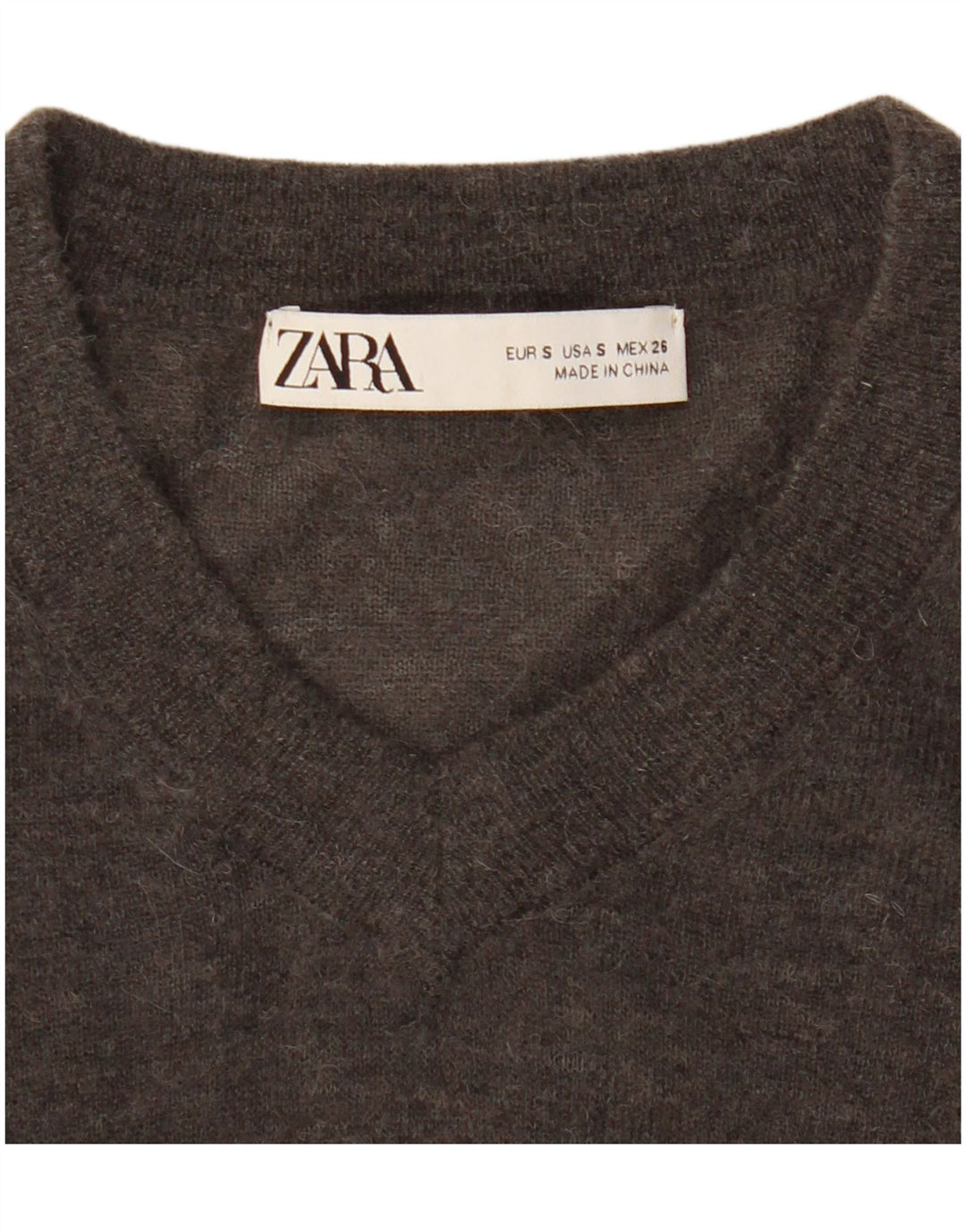 Zara Damen Crop V-Ausschnitt Pullover Pullover UK 10 Small Grau