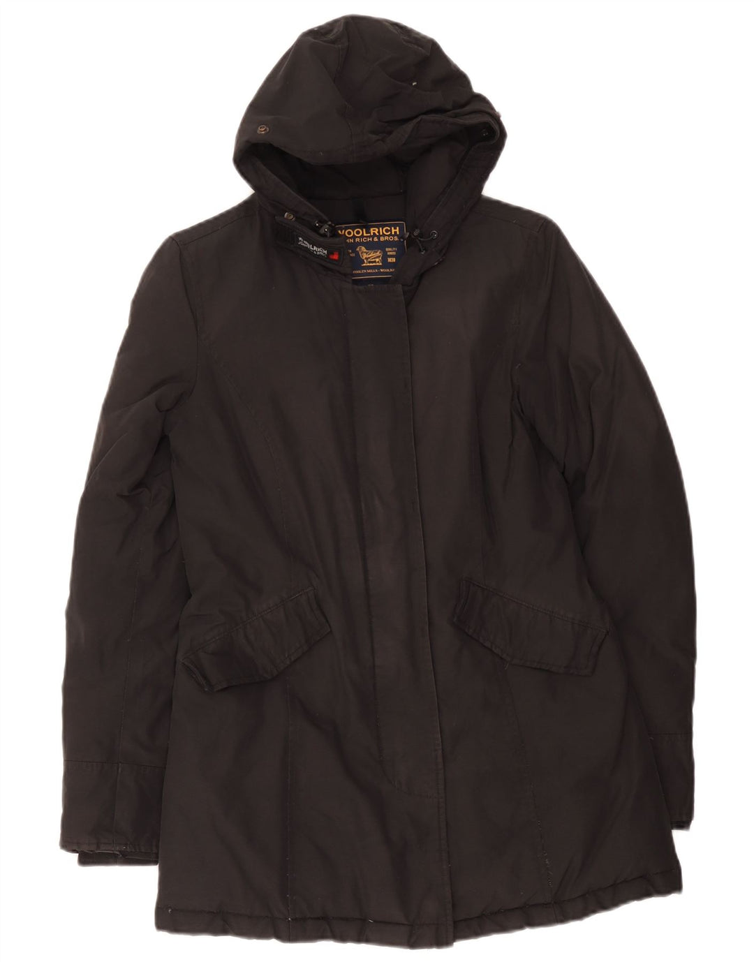 Woolrich Damen Kapuzenparkajacke UK 6 XS Schwarz