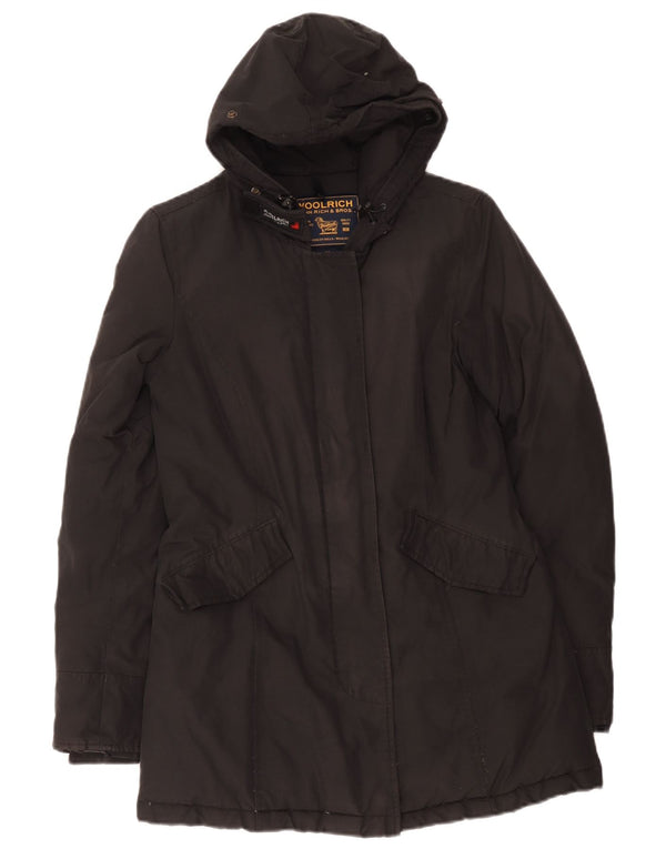Woolrich Damen Kapuzenparkajacke UK 6 XS Schwarz