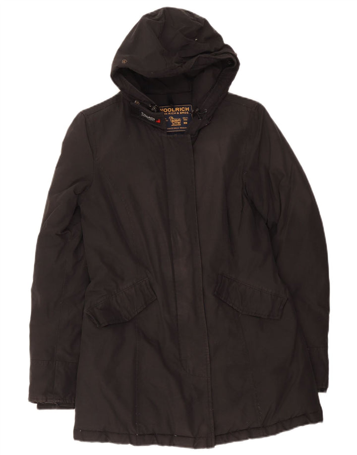 Woolrich Damen Kapuzenparkajacke UK 6 XS Schwarz