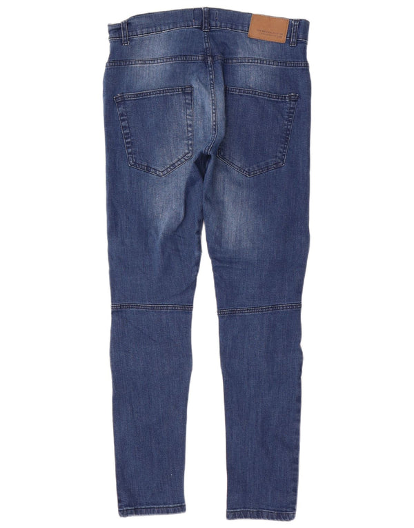 Zara Mens Distressed Skinny Jeans EU 42 Large W32 L31 Blue Cotton