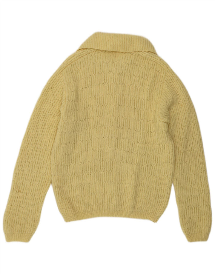 Vintage Damen Cardigan Pullover IT 42 Mittelgelb
