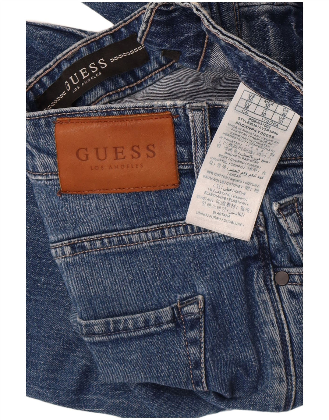 Guess Herren-Jeansshorts, normal, W30, mittelblaue Baumwolle