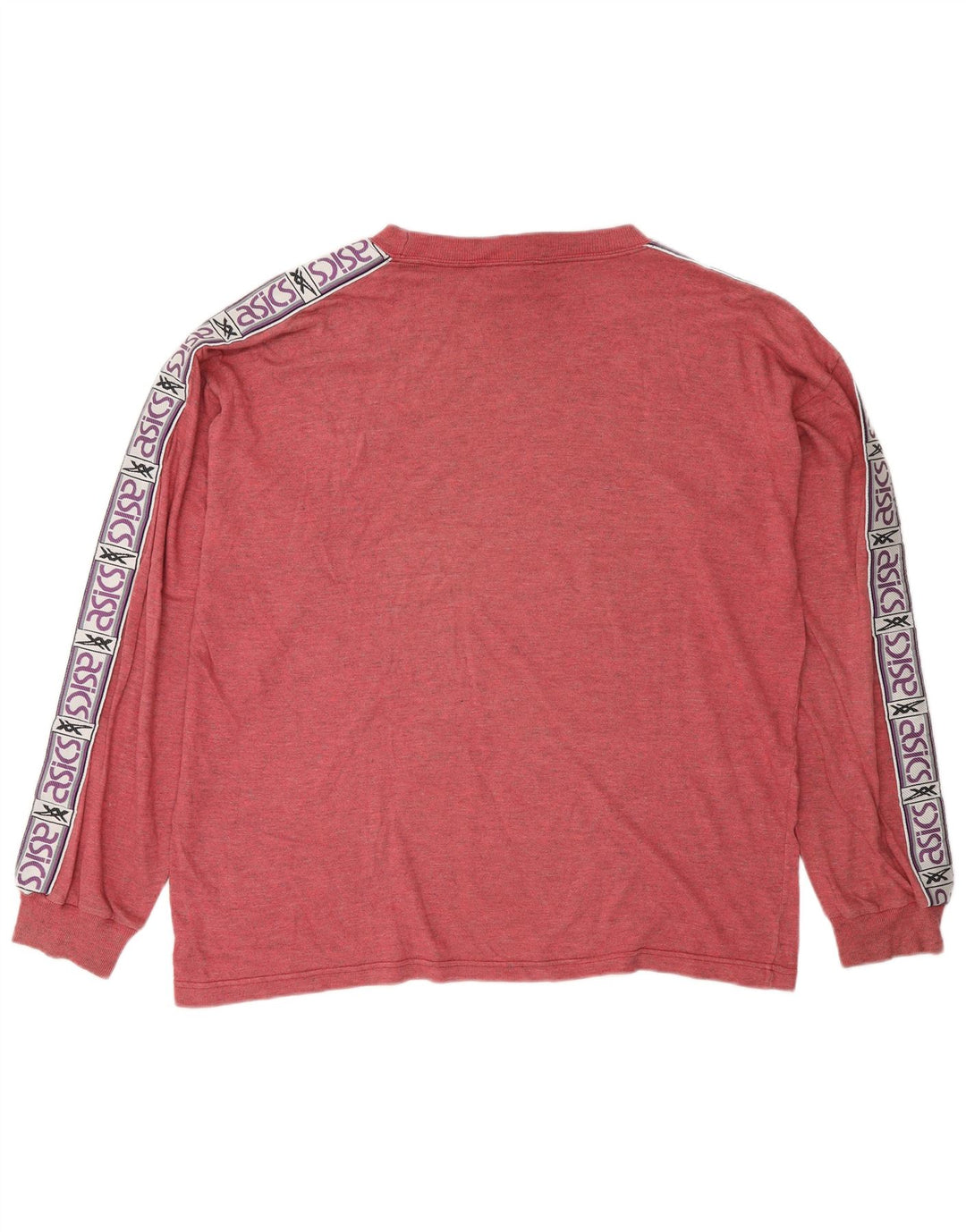 Asics Herren Graphic Top Langarm XL Rot Colourblock Baumwolle
