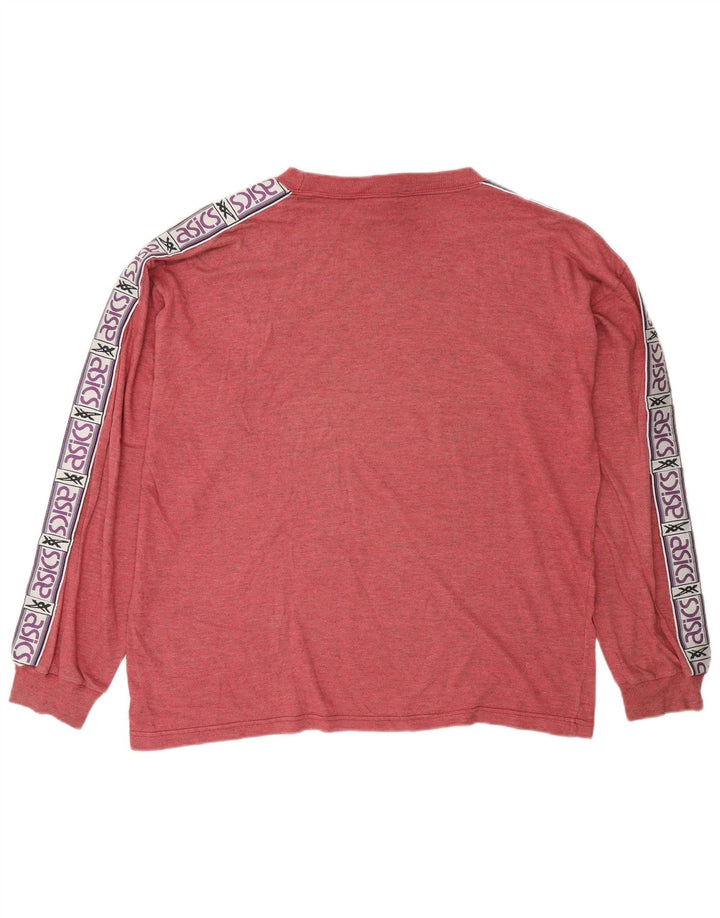 Asics Herren Graphic Top Langarm XL Rot Colourblock Baumwolle