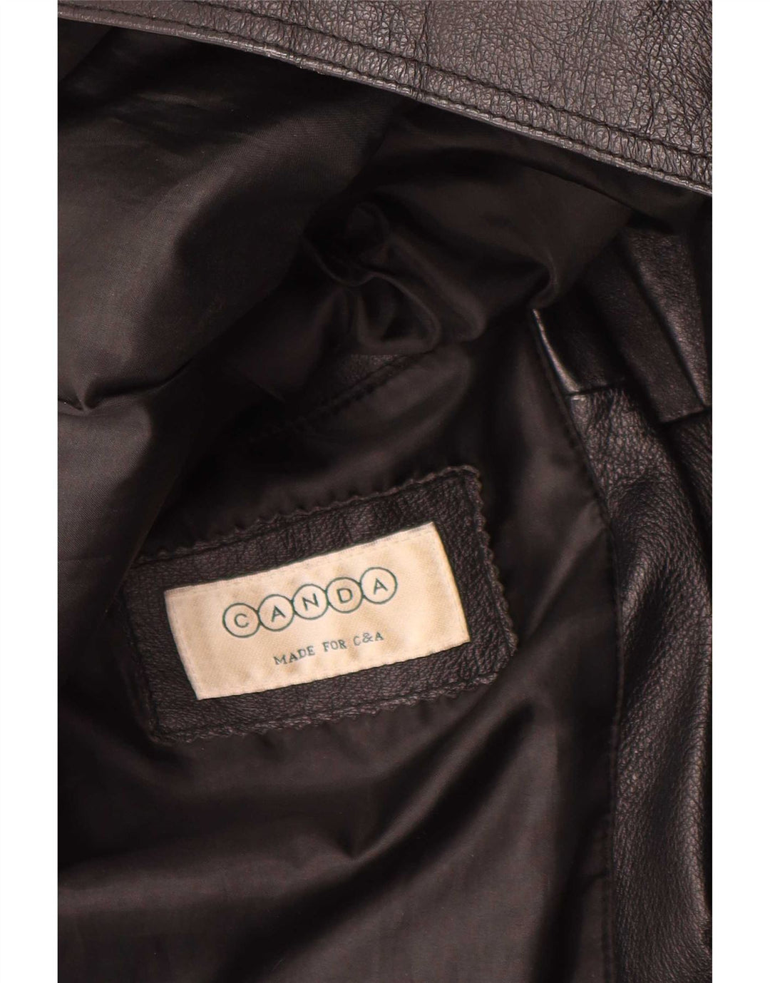 Canda Womens By C&A Leder Bikerjacke UK 12 Medium Schwarz
