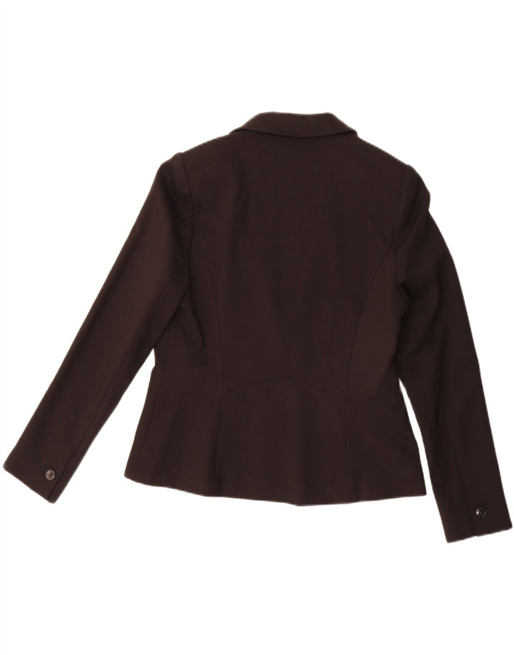 John Lewis Damen 2-Knopf-Blazerjacke UK 14 Mittelschwarze Viskose