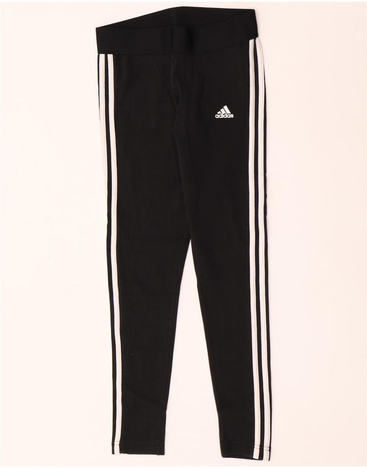 Adidas Damen Leggings UK 8/10 Small Schwarz Baumwolle