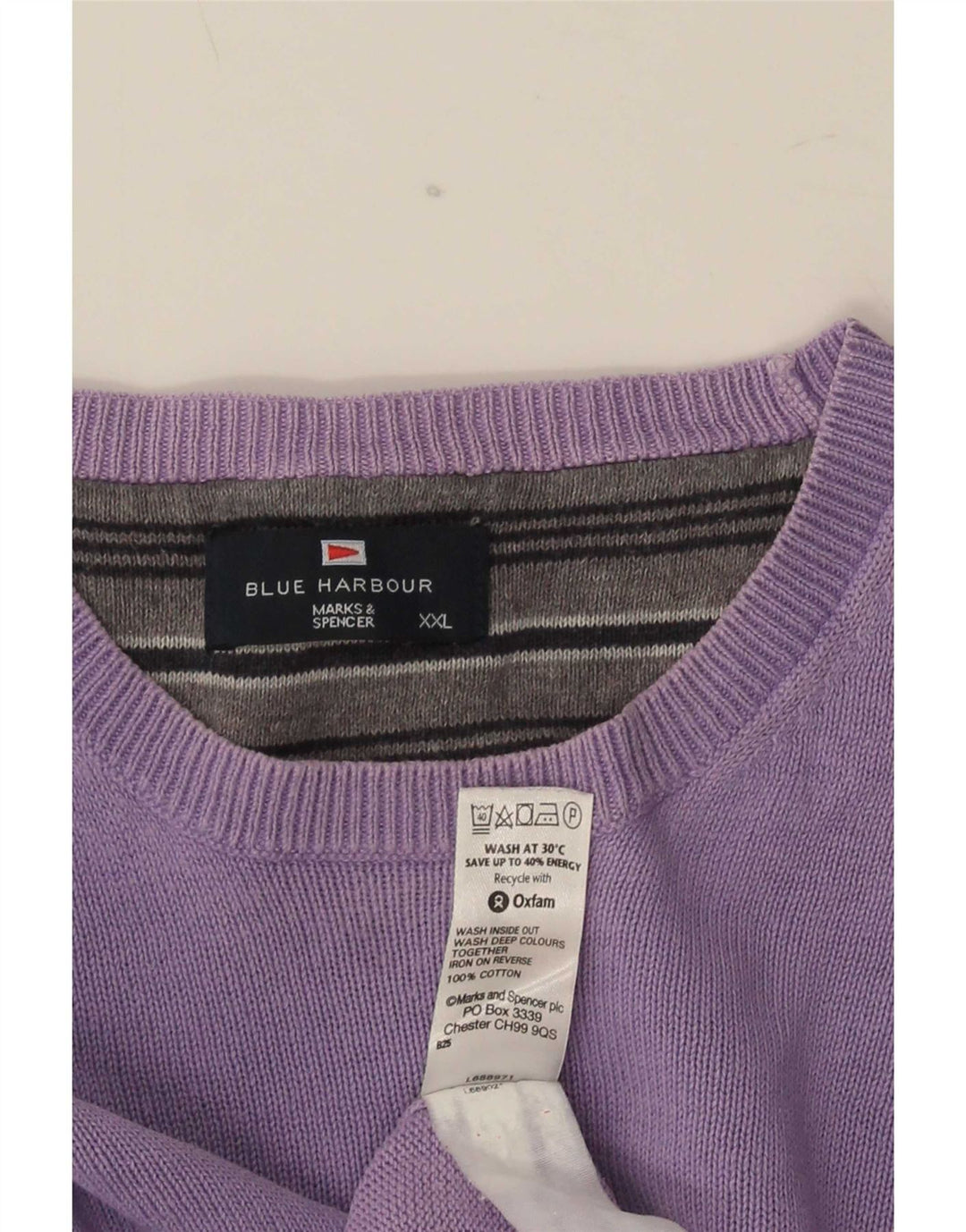 Marks & Spencer Herren Blue Harbour Rundhalspullover Pullover 2XL Lila