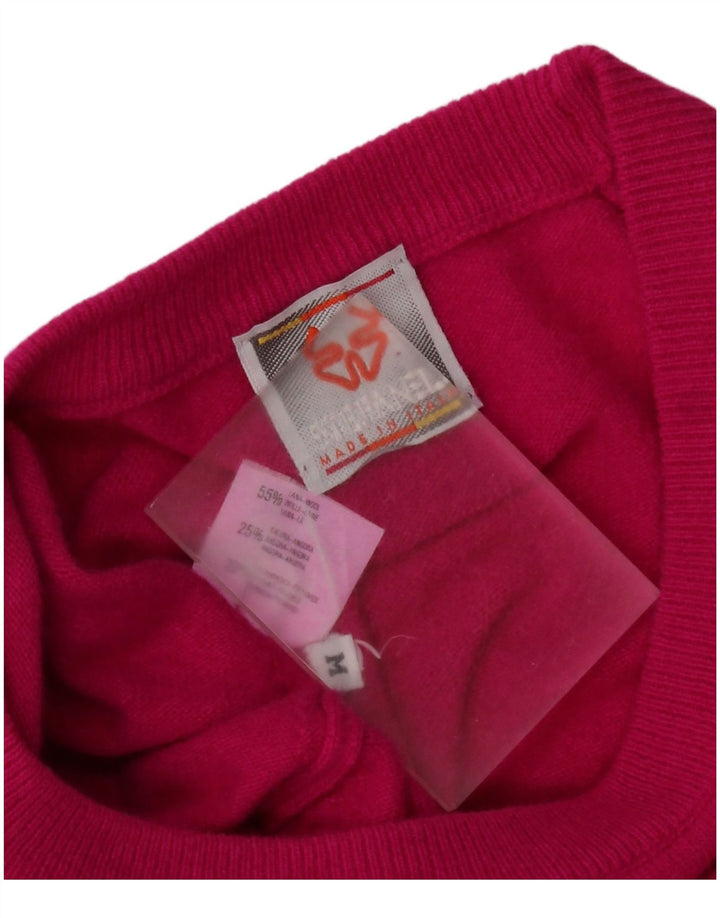 Stefanel Damen Pulloverkleid UK 14 Mittelrosa Acryl