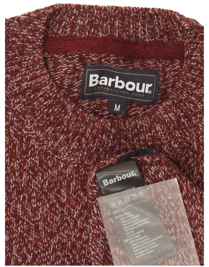 Barbour Herren-Pullover mit Rundhalsausschnitt, mittlere burgunderrote Wolle