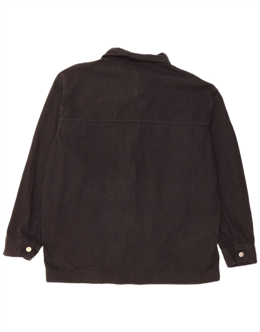 Topshop Damen Übergroße Jeansjacke UK 16 Large Schwarze Baumwolle