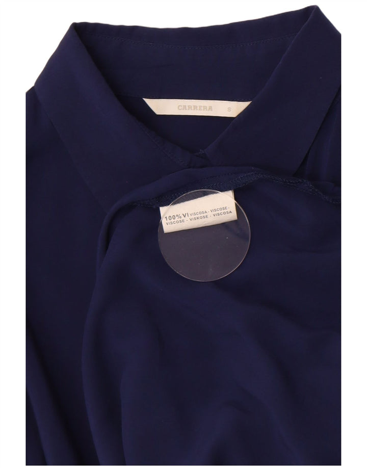 Carrera Damen Hemdbluse UK 10 Small Marineblaue Viskose
