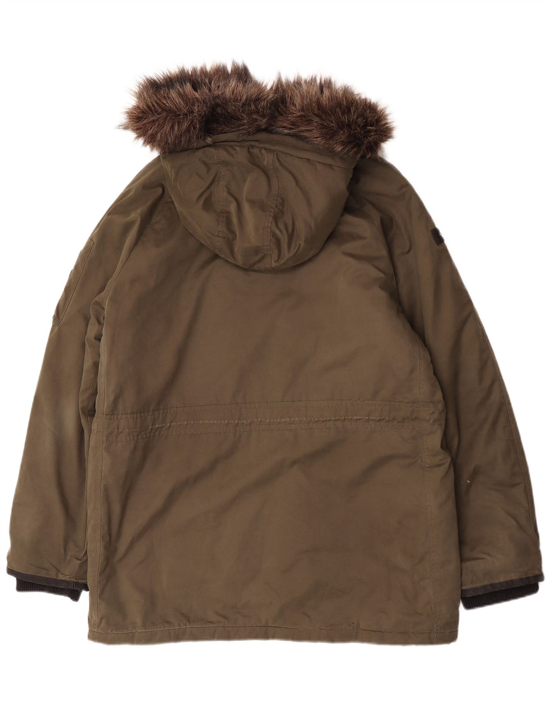 Superdry Herren-Parka mit Kapuze, UK 40, Größe L, Khaki, Polyester