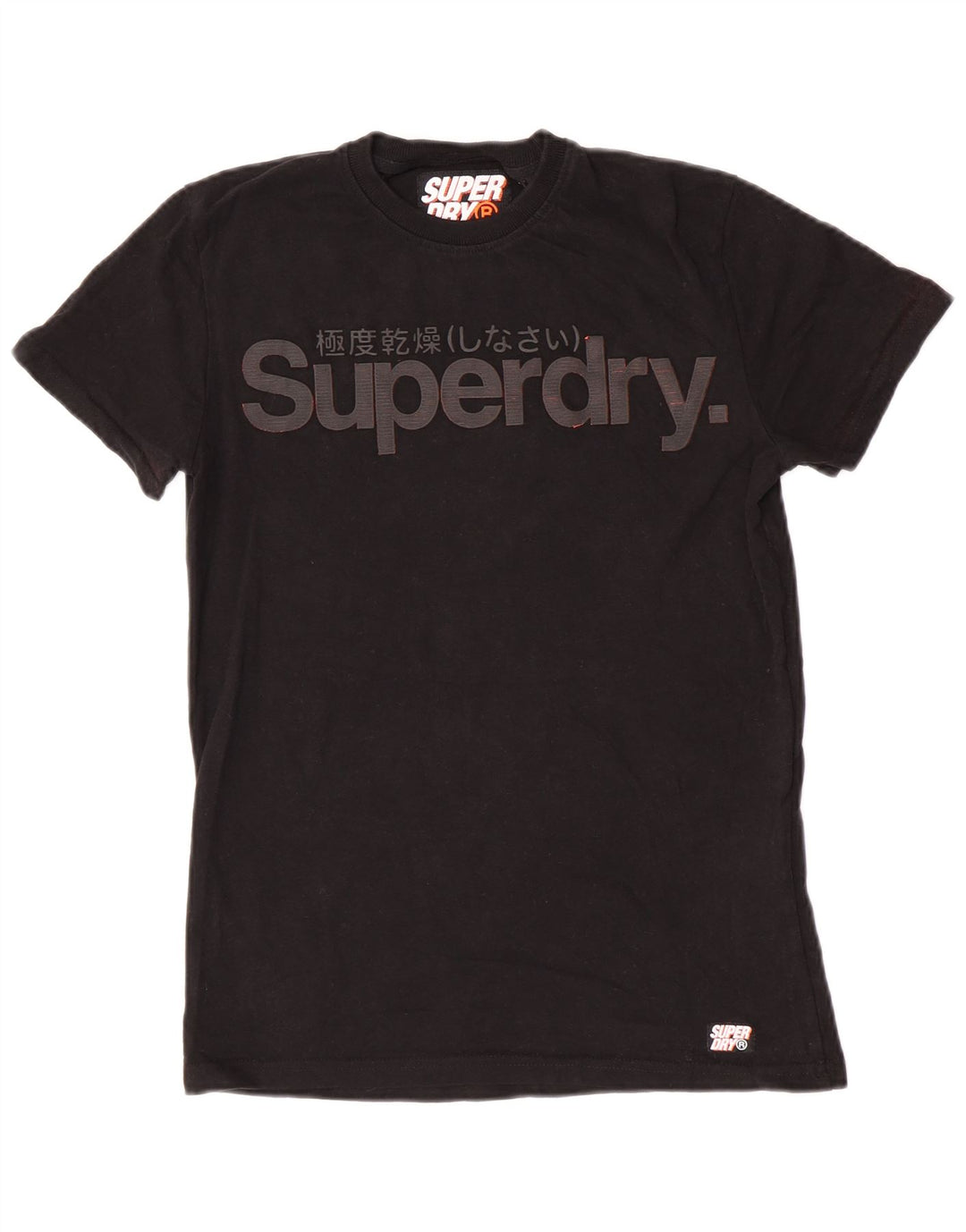Superdry Herren-T-Shirt mit Grafik, Größe S, schwarze Baumwolle