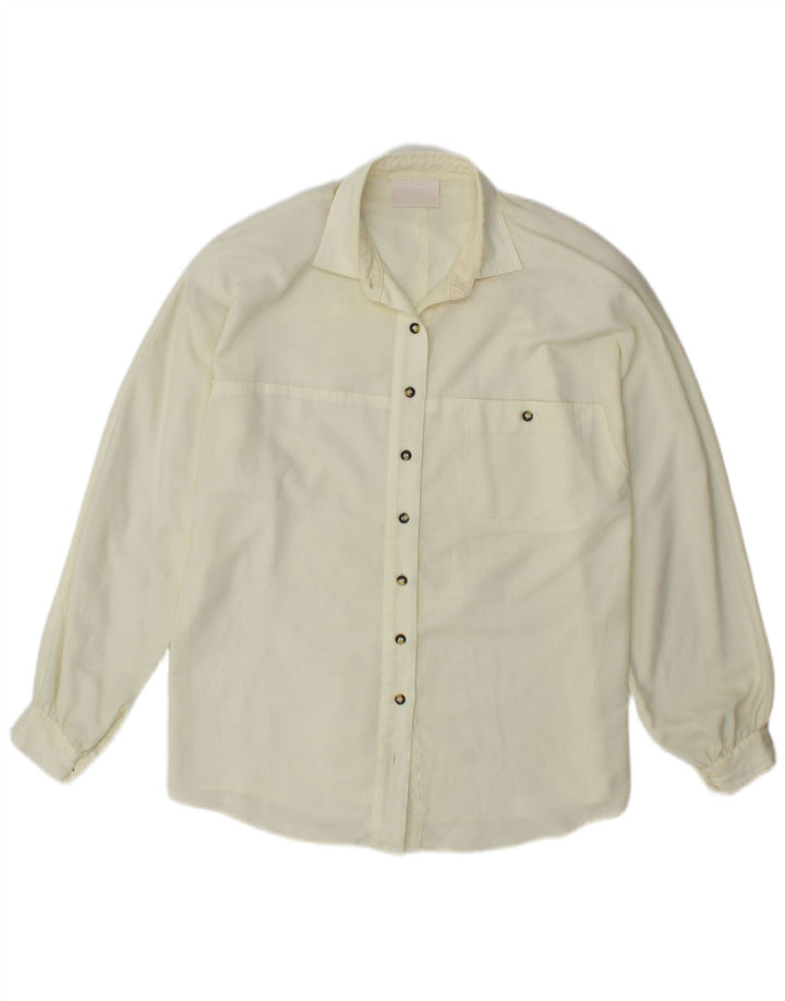 VINTAGE Damen Hemd UK 16 Large Off White