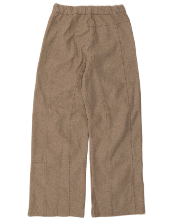 Zara Damen Freizeithose mit weitem Bein, Größe S, W26, L29, Beige, Polyester