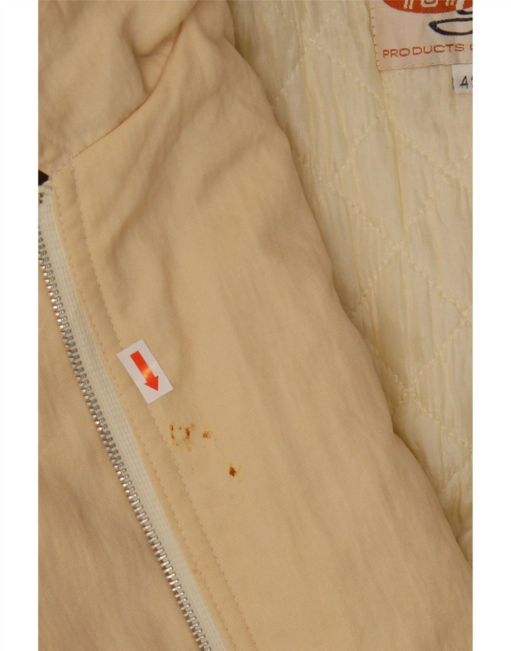 Vintage Damen Kapuzenparkajacke IT 42 Medium Beige