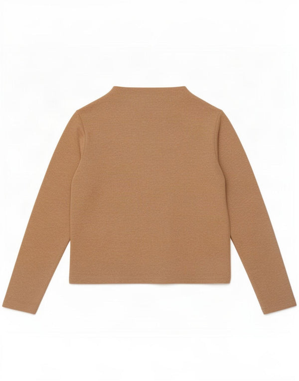 Marks & Spencer Damen Top Langarm UK 10 Small Beige Polyester