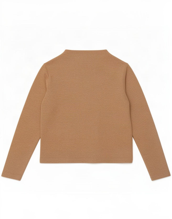 Marks & Spencer Damen Top Langarm UK 10 Small Beige Polyester