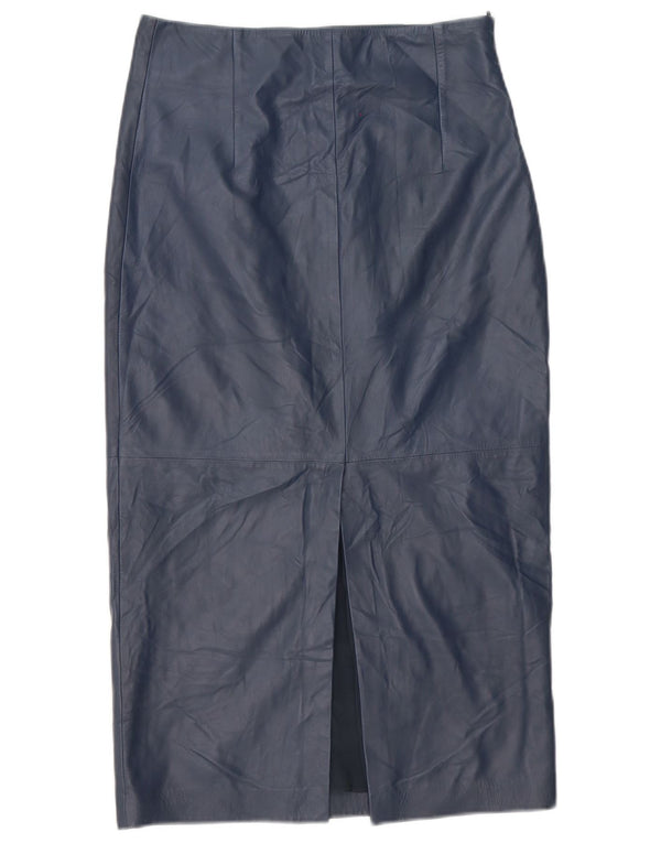 Vintage Damen Lederrock Medium W28 Marineblau