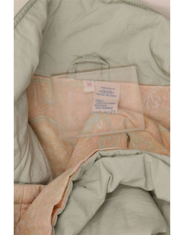Vintage Damen Übergroßer Windjacke Mantel EU 38 Mittelgrünes Polyamid