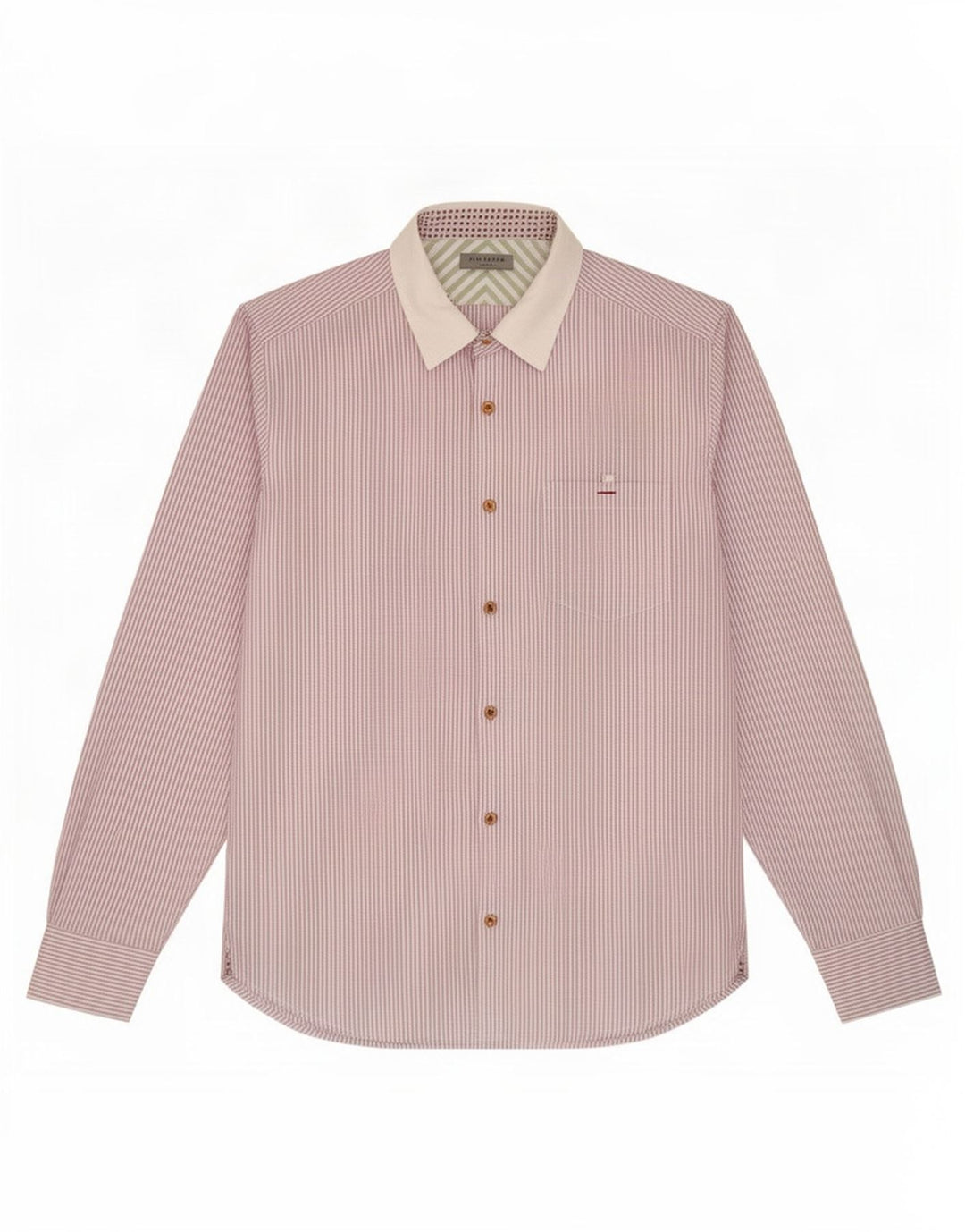 Ted Baker Herrenhemd, Größe 3, Mittelviolett, Nadelstreifen-Baumwolle