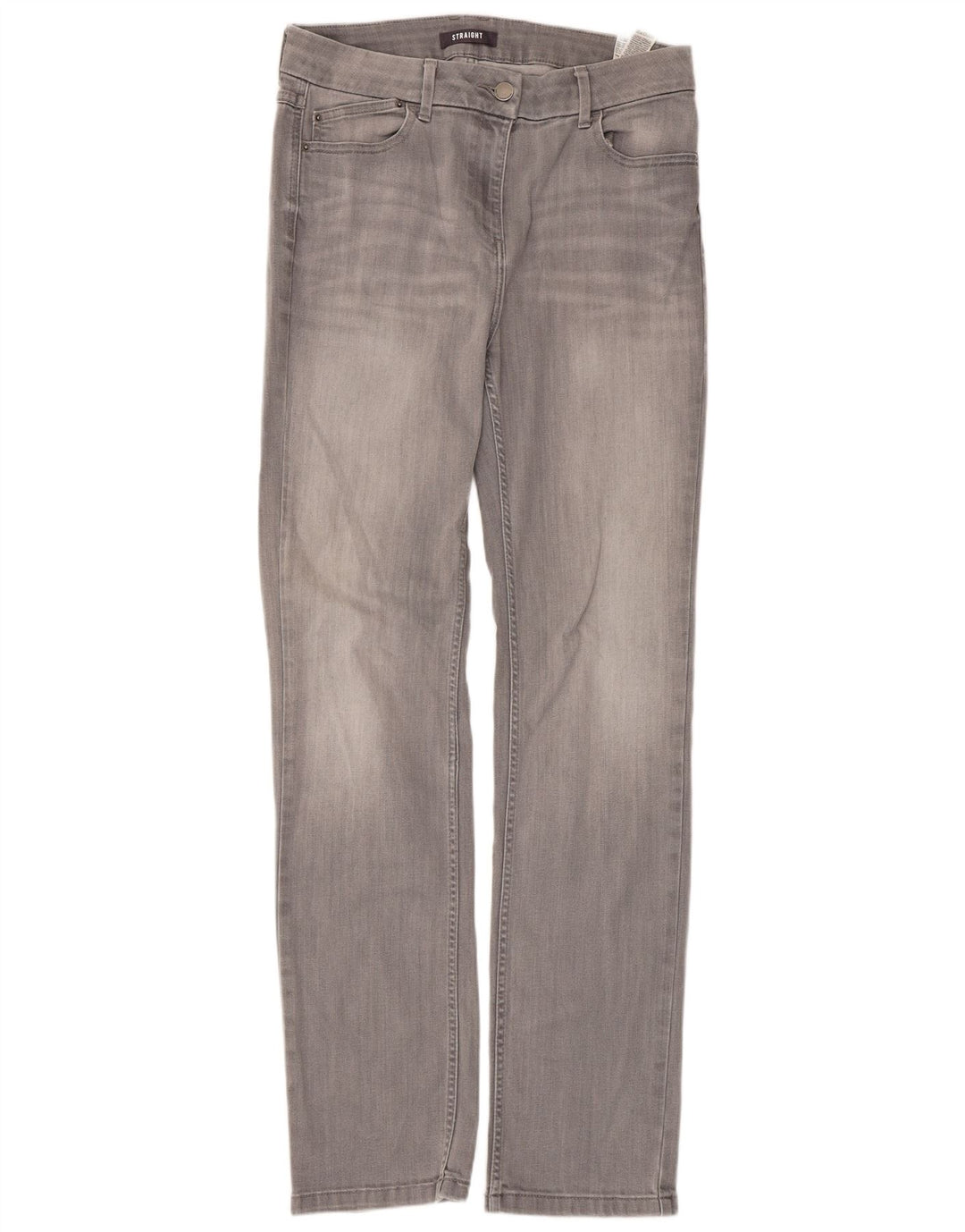 Marks & Spencer Damen Straight Jeans UK 14 Large W32 L31 Graue Baumwolle