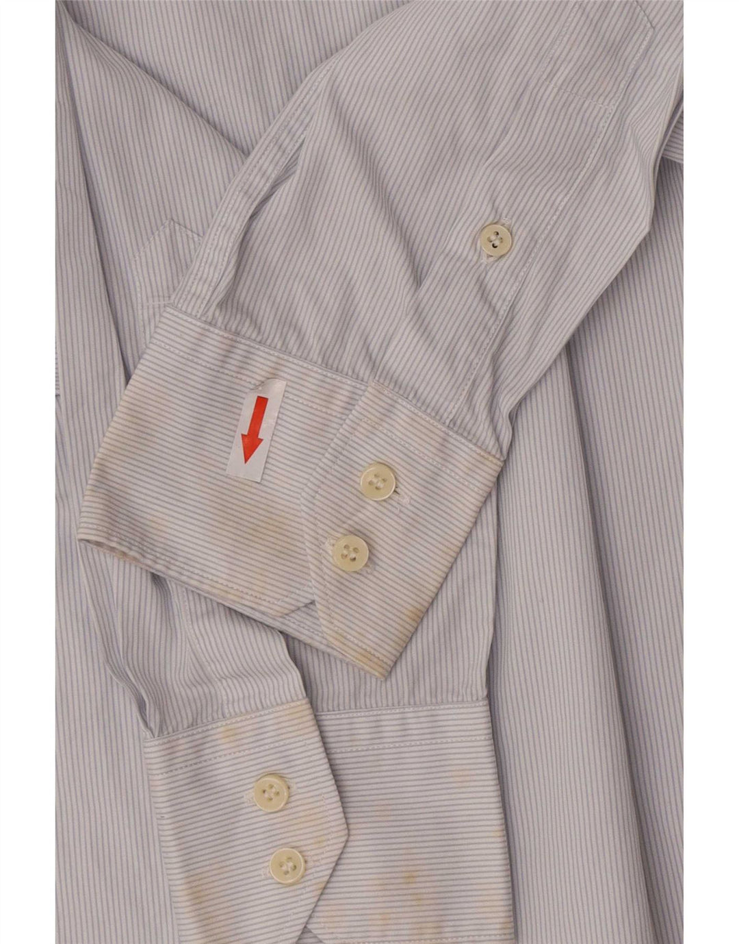 Massimo Dutti Herren-Hemd mit lässiger Passform, mittelblaue Nadelstreifen-Baumwolle