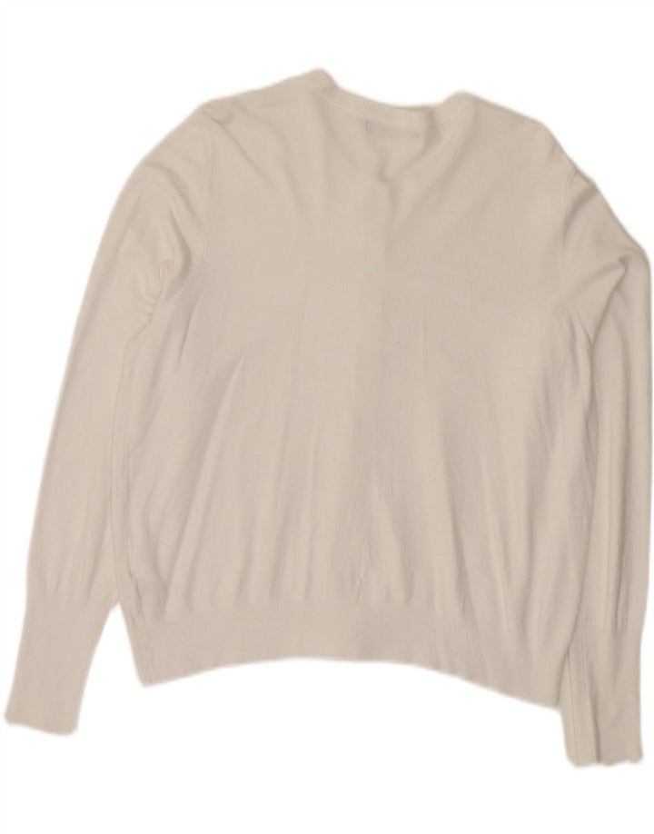 Marks & Spencer Damen Strickjacke UK 18 XL Weiße Viskose