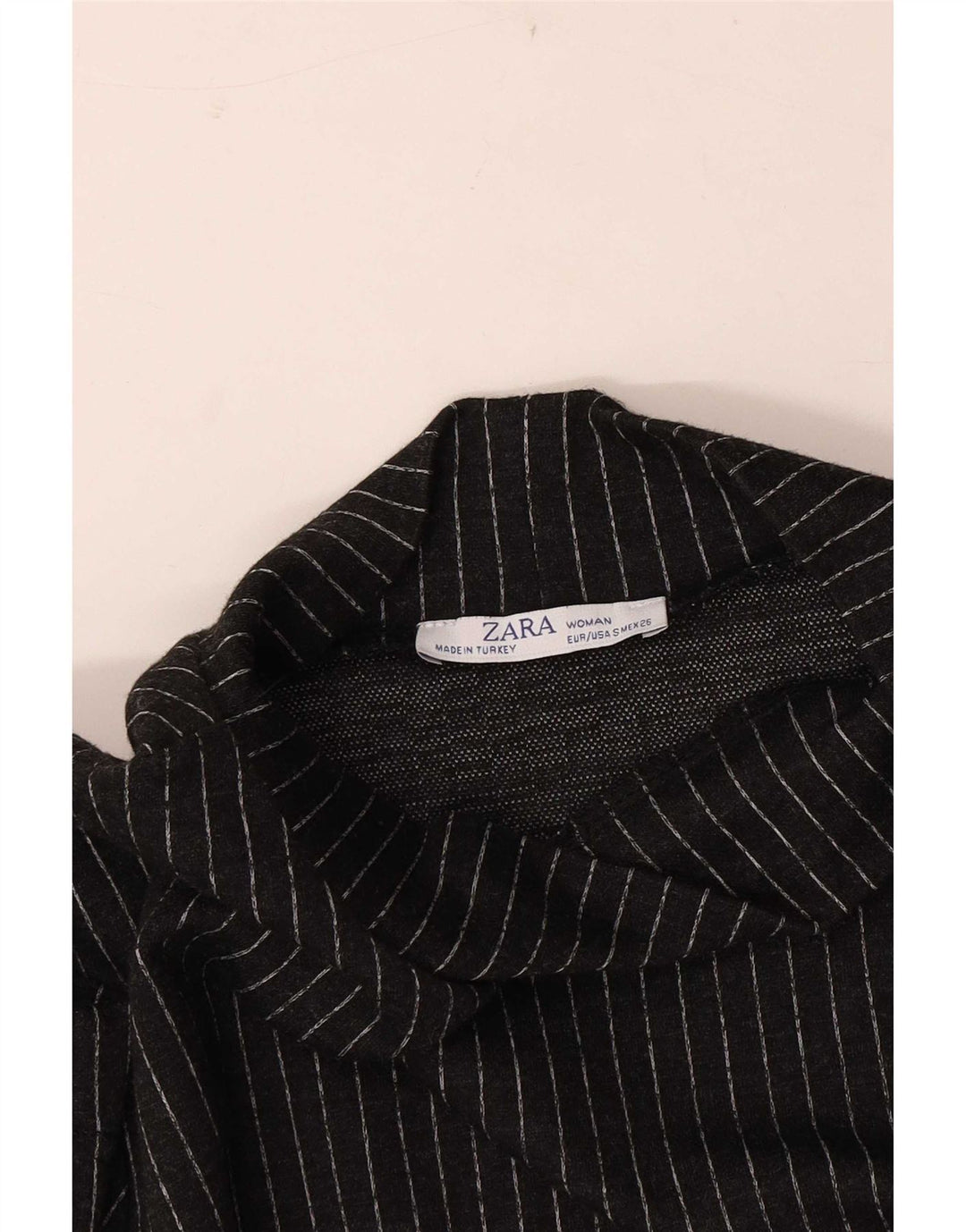 Zara Damen Etuikleid UK 10 Small Schwarz Nadelstreifen