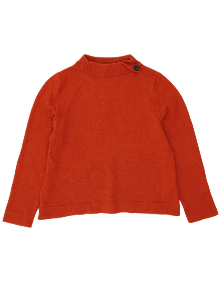 Hobbs Damen Crop Rollkragenpullover Pullover UK 16 Large Orange Wolle
