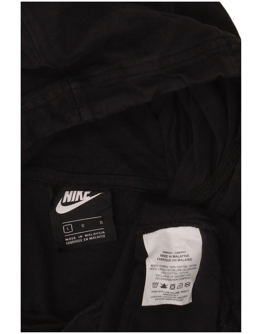 Nike Herren Kapuzenpullover, groß, aus schwarzer Baumwolle
