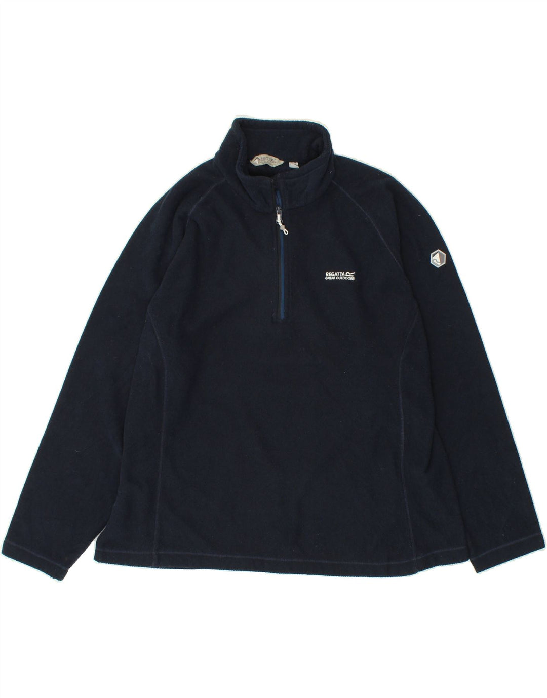 REGATTA Womens Zip Neck Sweatshirt Jumper UK 20 2XL Navy Blue Polyester Vintage Regatta and Second-Hand Regatta from Messina Hembry 