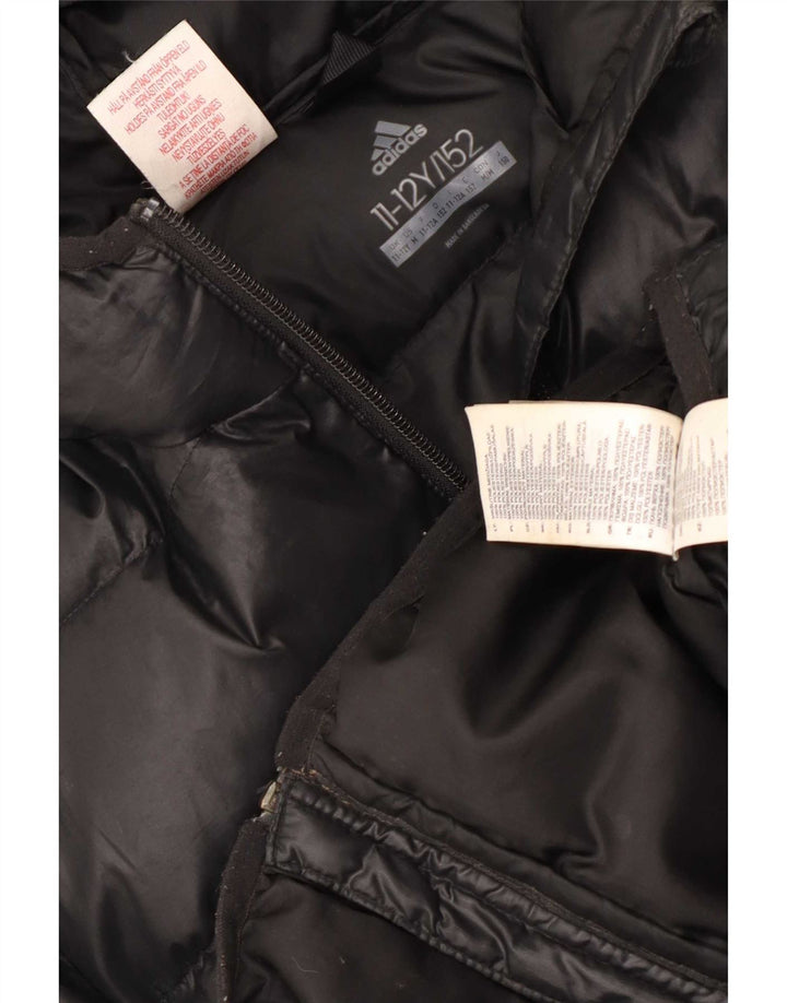 Adidas wattierte Jacke mit Kapuze für Jungen, 11–12 Jahre, schwarzes Polyester