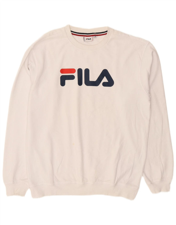Fila Herren-Sweatshirt mit Grafik, mittelweiße Baumwolle