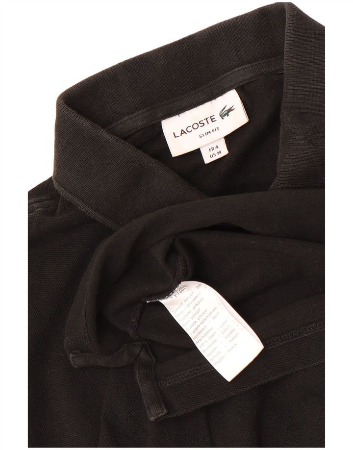 Lacoste Herren-Poloshirt mit schmaler Passform, Größe 4, mittelschwarz, Baumwolle