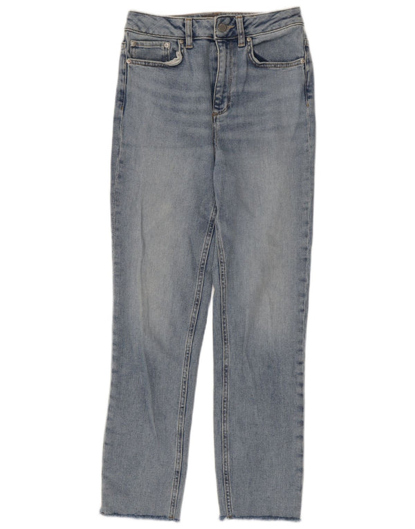 MINT VELVET Damen Slim Jeans UK 8 Small W28 L27 Blaue Baumwolle