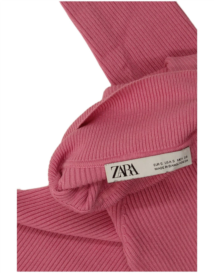 Zara Damen Pulloverkleid UK 8 Small Rosa Viskose