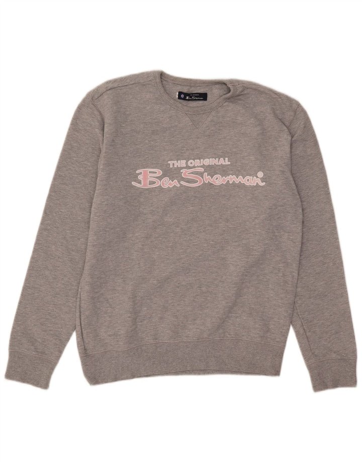 Ben Sherman Damen-Sweatshirt mit Grafik, Gr. 40, Größe L, Grau meliert